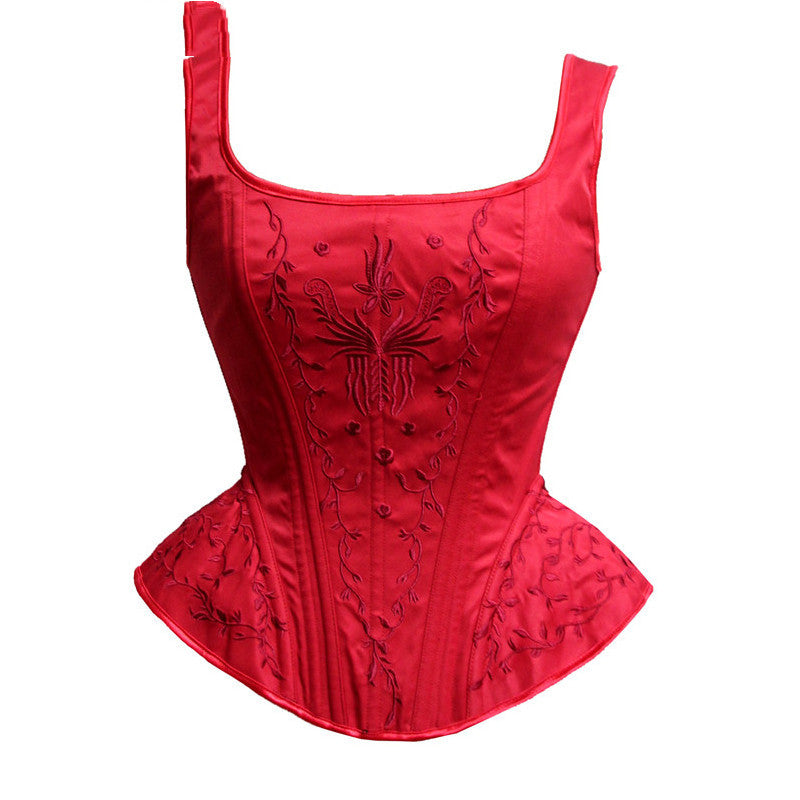 High-end Embroidery Chinese Style Plastic Top With Double Shoulder Straps To Close The Waist