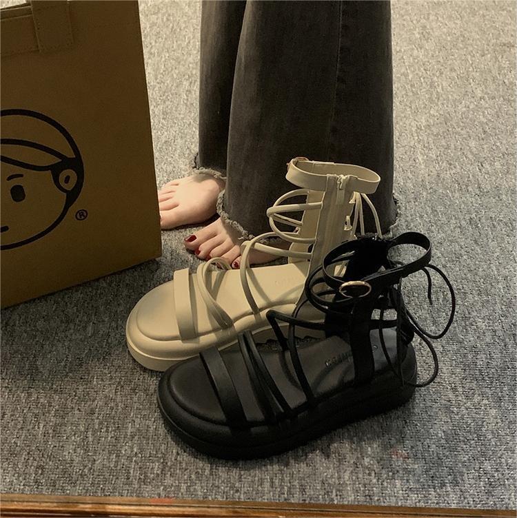 New Fashion Cross Strap High-top Niche Sandal Boots