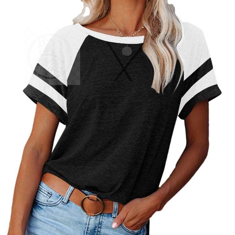 Camisola Top de mujer con cuello en V a rayas y botones sueltos