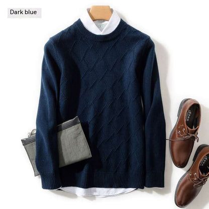 Winter Men's Round Neck Loose Wool Sweater