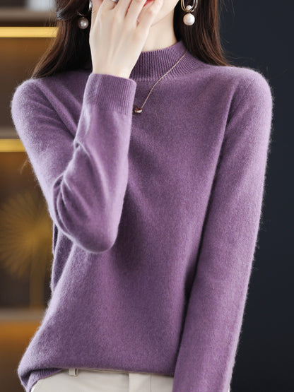 Half-collar Wool Sweater Bottoming Shirt Pullover