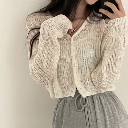 Women's Fashionable All-match Long-sleeved Hollow Top