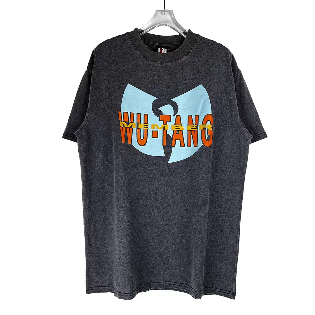 New Style Printed Washed Vintage Short-sleeved T-shirt