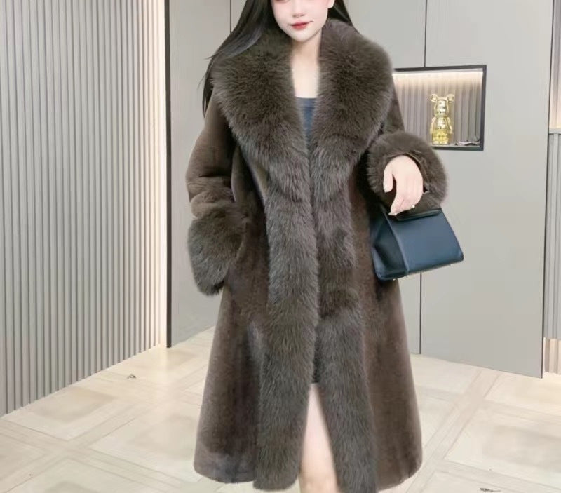 Mink Hair Fur And Leather Overcoat Women