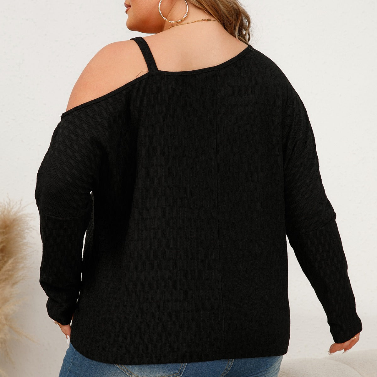 Blusa asimétrica de un solo hombro talla grande