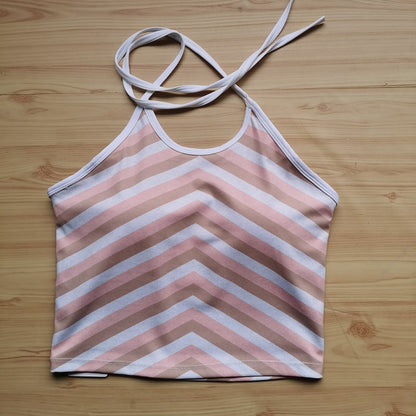 Strap Neck Strap Contrasting Printed Yoga Suit Sports Bra