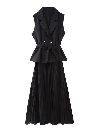 Women's Slim Slimming Pleated Vest Dress