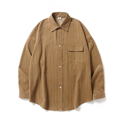 Japanese Retro Pinstripe Shirt College Style