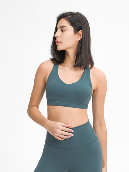 Section mince des sous-vêtements de yoga froncés sexy Deep V pour femmes