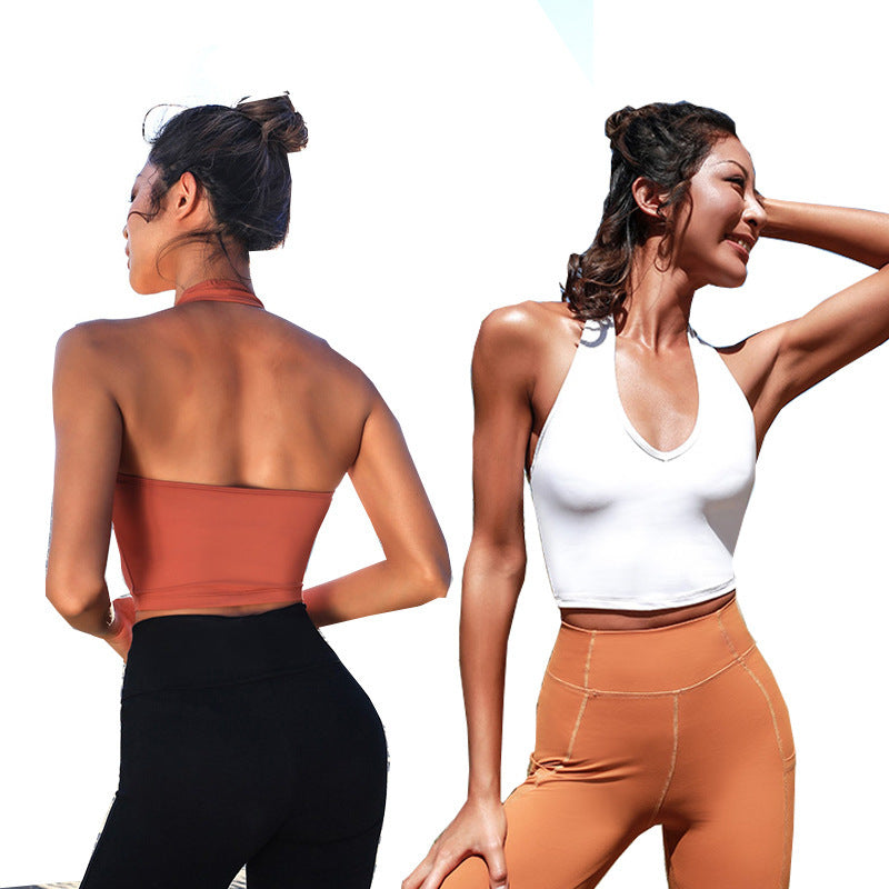 Halter Beauty Strap Almohadilla para el pecho Push Up Fitness Top