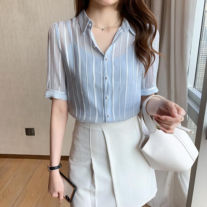 Women's Short Sleeve Chiffon Shirt