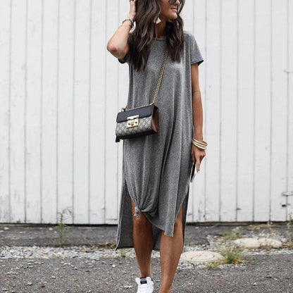 Solid Color Homewear Long Dress