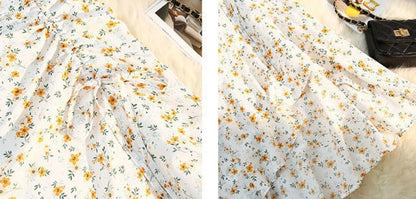 Mujer Cola de Pez Floral Falda Gasa Floral Irregular