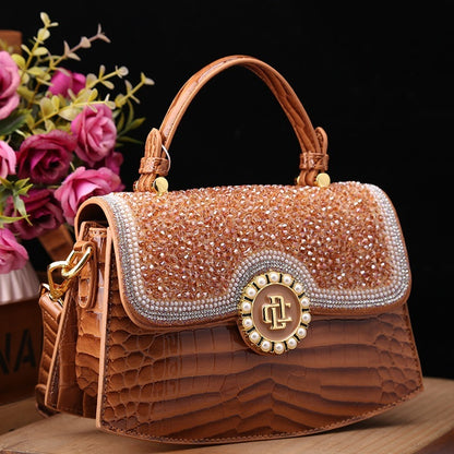 Fashion New Patent Leather Diamond Portable Shoulder Bag