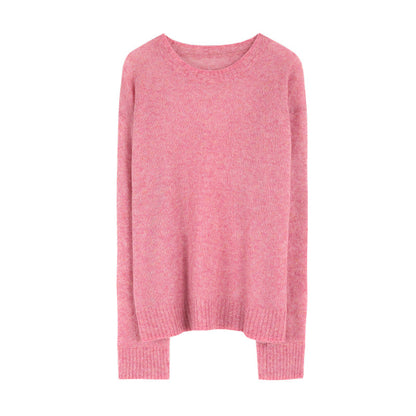 Pull en laine simple pour femme Mohair tricoté en vrac