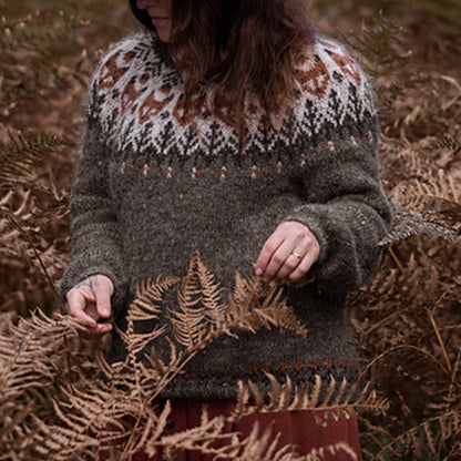 Pull Jacquard de style national européen et américain pour femmes