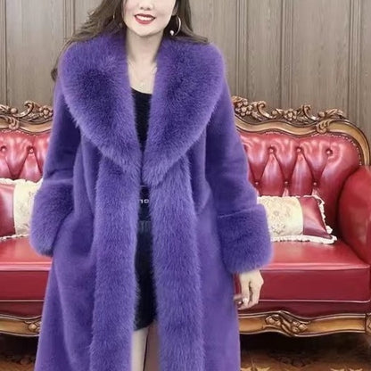 Mink Hair Fur And Leather Overcoat Women