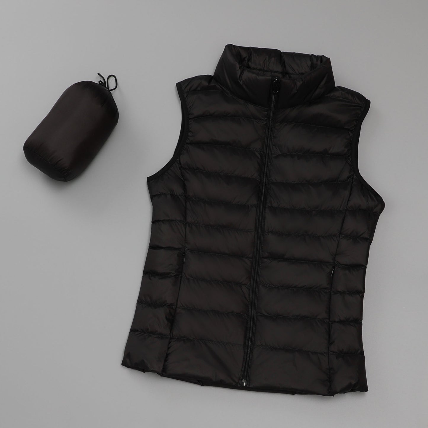 Gilet en duvet léger pour femmes, gilet court et Slim de Style coréen à col montant