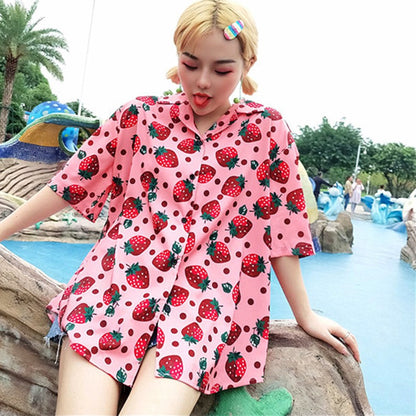 New Style Women's Shirt Holiday Leisure Short-sleeved Top Ladies