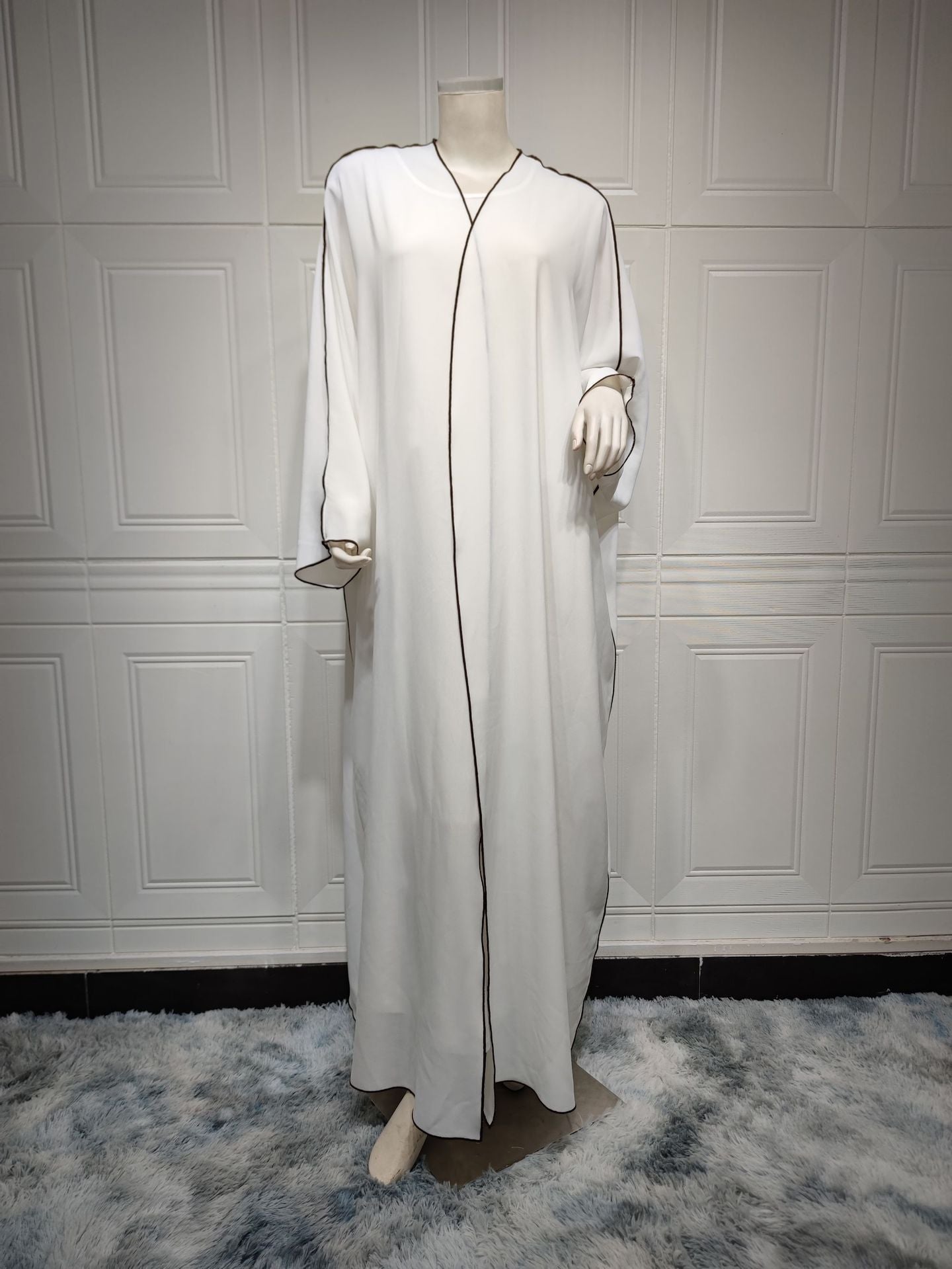 Robe femme grande taille à coutures blanches