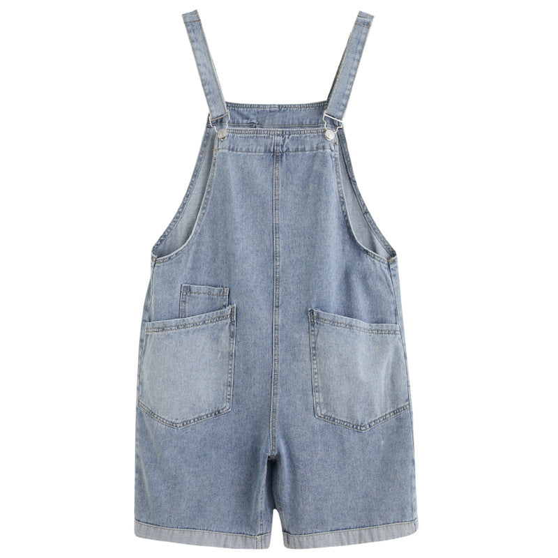 Salopette ample en Denim rétro pour femmes, cinq pantalons, short