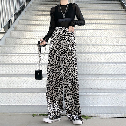 High Waist Loose Wide Legs Draping Mop Straight Retro Daddy Pants