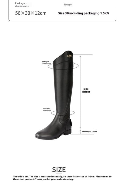 Black Cowhide Equestrian Boots Supplies