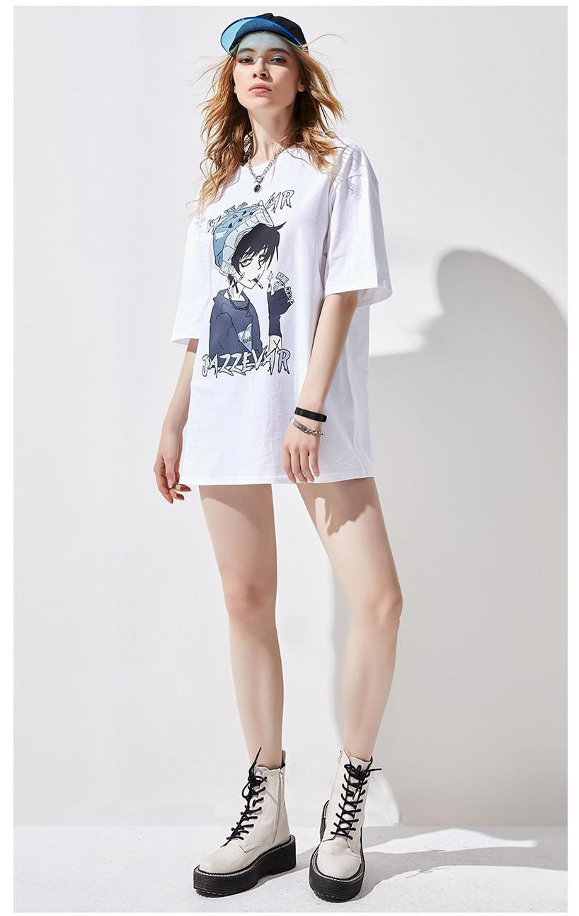 Cotton Cartoon Printed Fashion Three-quarter Short Sleeve