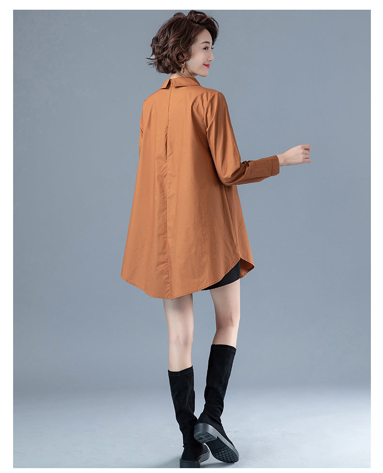 Chemise décontractée à manches longues pour femmes, mode automne