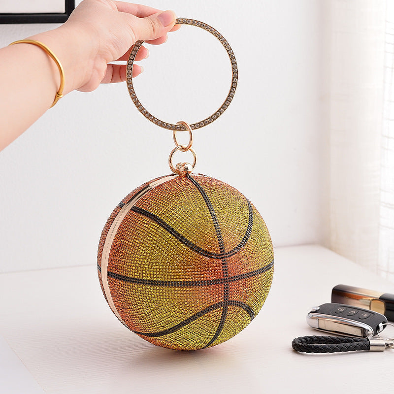 Bolso colorido de la cena del baloncesto redondo lleno del diamante