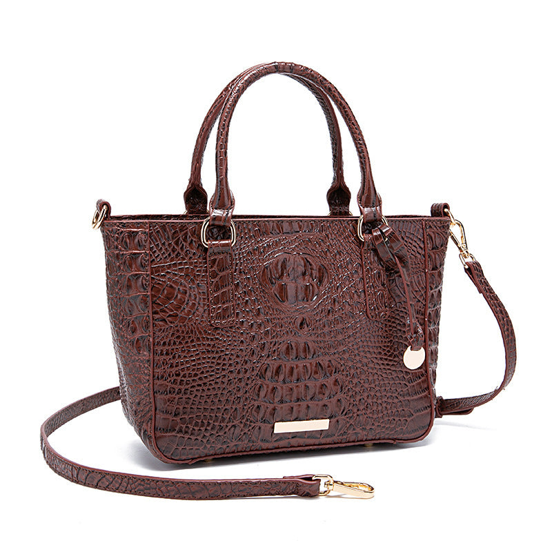 Women's Fashion Retro Brahmin Crocodile Pattern Portable Underarm Messenger Bag