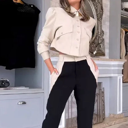 Long Sleeve Shirt Fashion Blouse And Pants