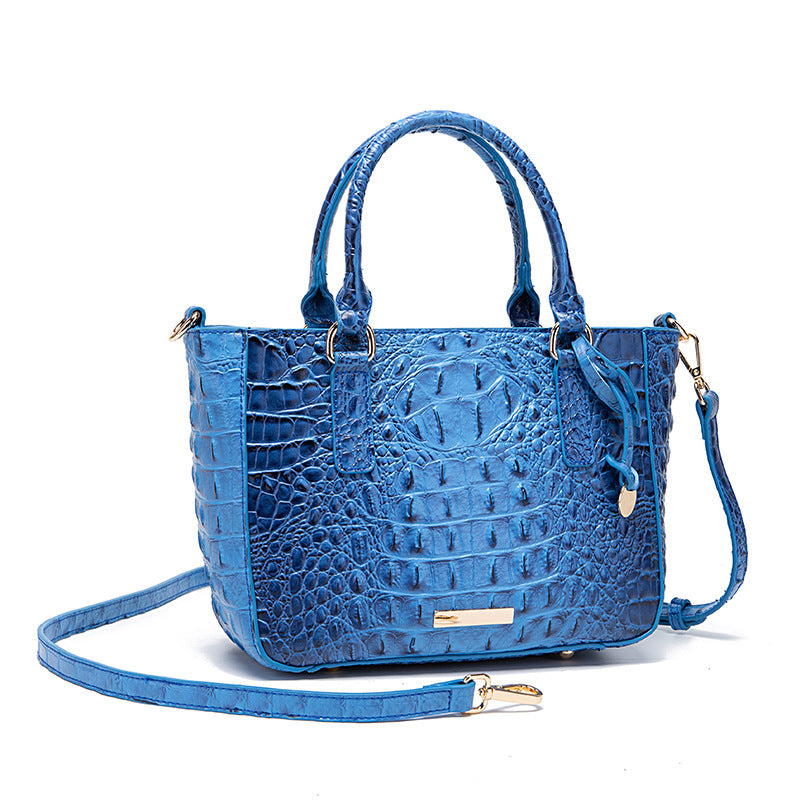 Women's Fashion Retro Brahmin Crocodile Pattern Portable Underarm Messenger Bag