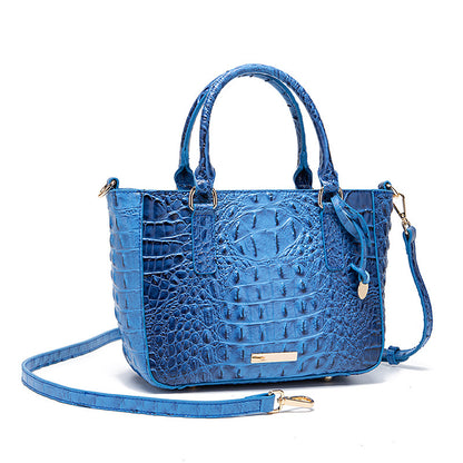 Women's Fashion Retro Brahmin Crocodile Pattern Portable Underarm Messenger Bag