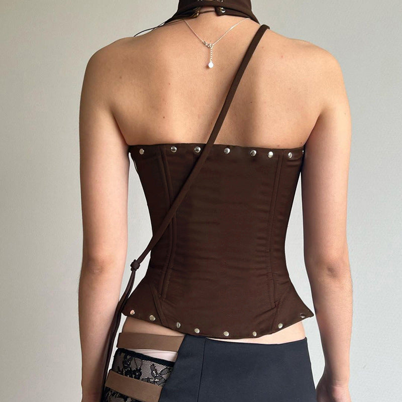 Fashion Halter Strap Binding Vest