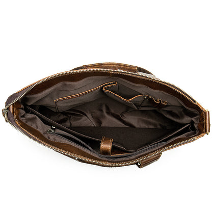 Retro First Layer Cowhide Shoulder Handbag