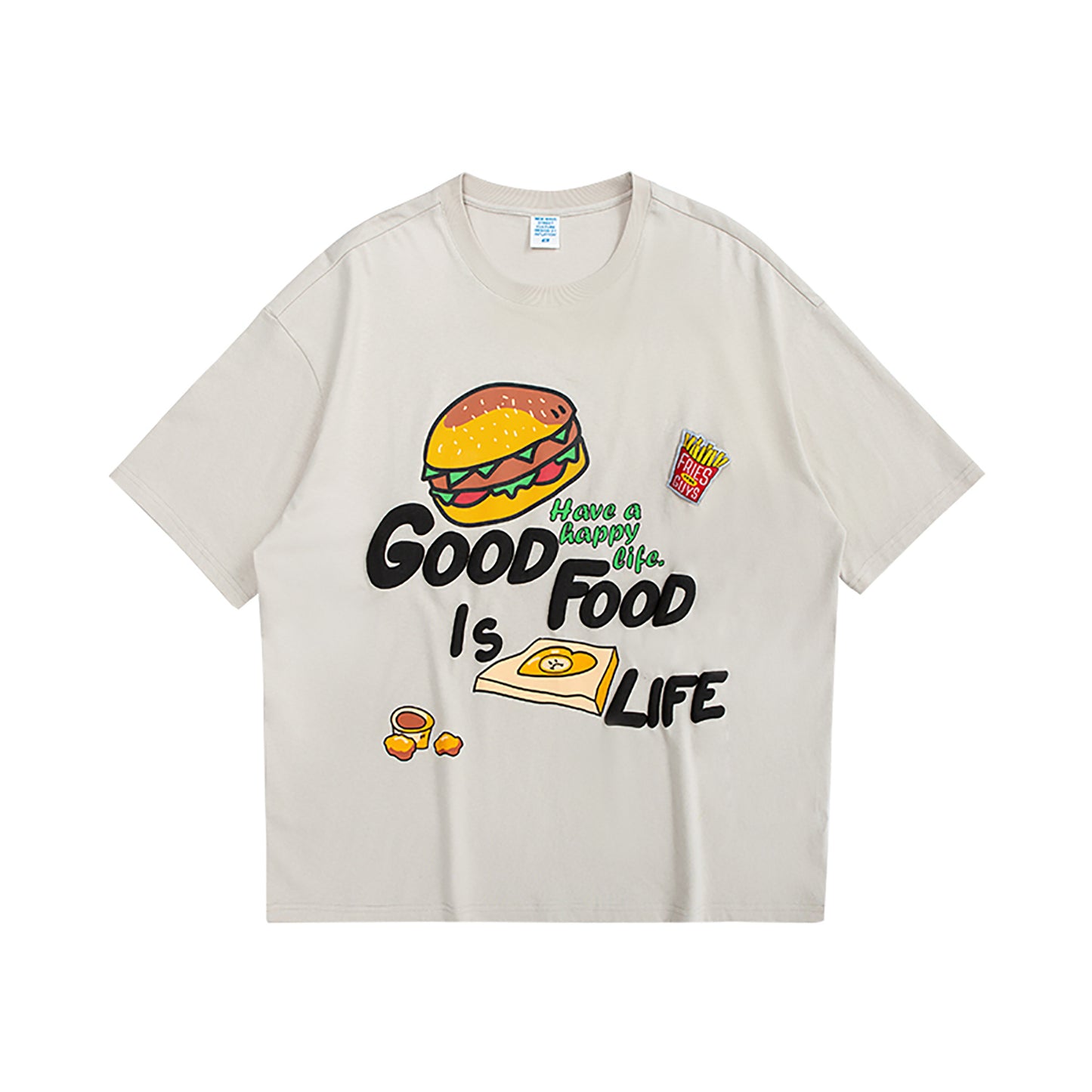 Nouveauté frites dessin animé Burger ample T-shirt haut