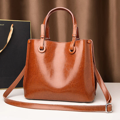 Portable Korean Soft Leather Large-capacity Casual One-shoulder