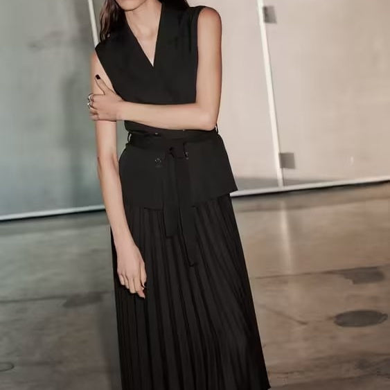 Women's Slim Slimming Pleated Vest Dress