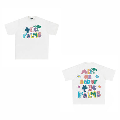 American Street Color Alphabet Print Short Sleeve