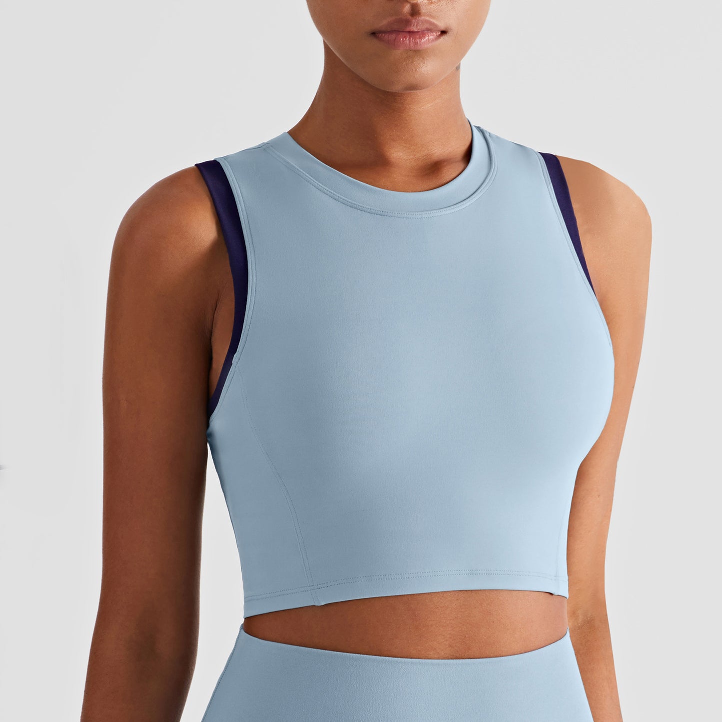 Gilet de yoga simple en nylon à blocs de couleurs pour femmes