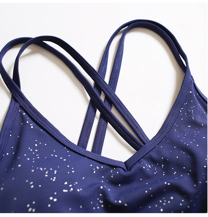 Metal starry pants matching bra