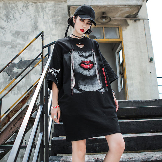 Jersey de moda de manga media para mujer hip-hop