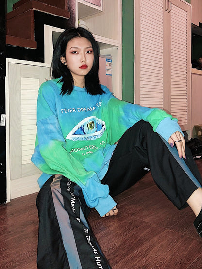 Eye letter oversize sweatshirt