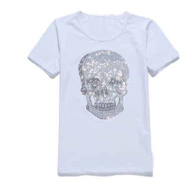 Camiseta Shinning Skull Algodón Negro Manga Corta