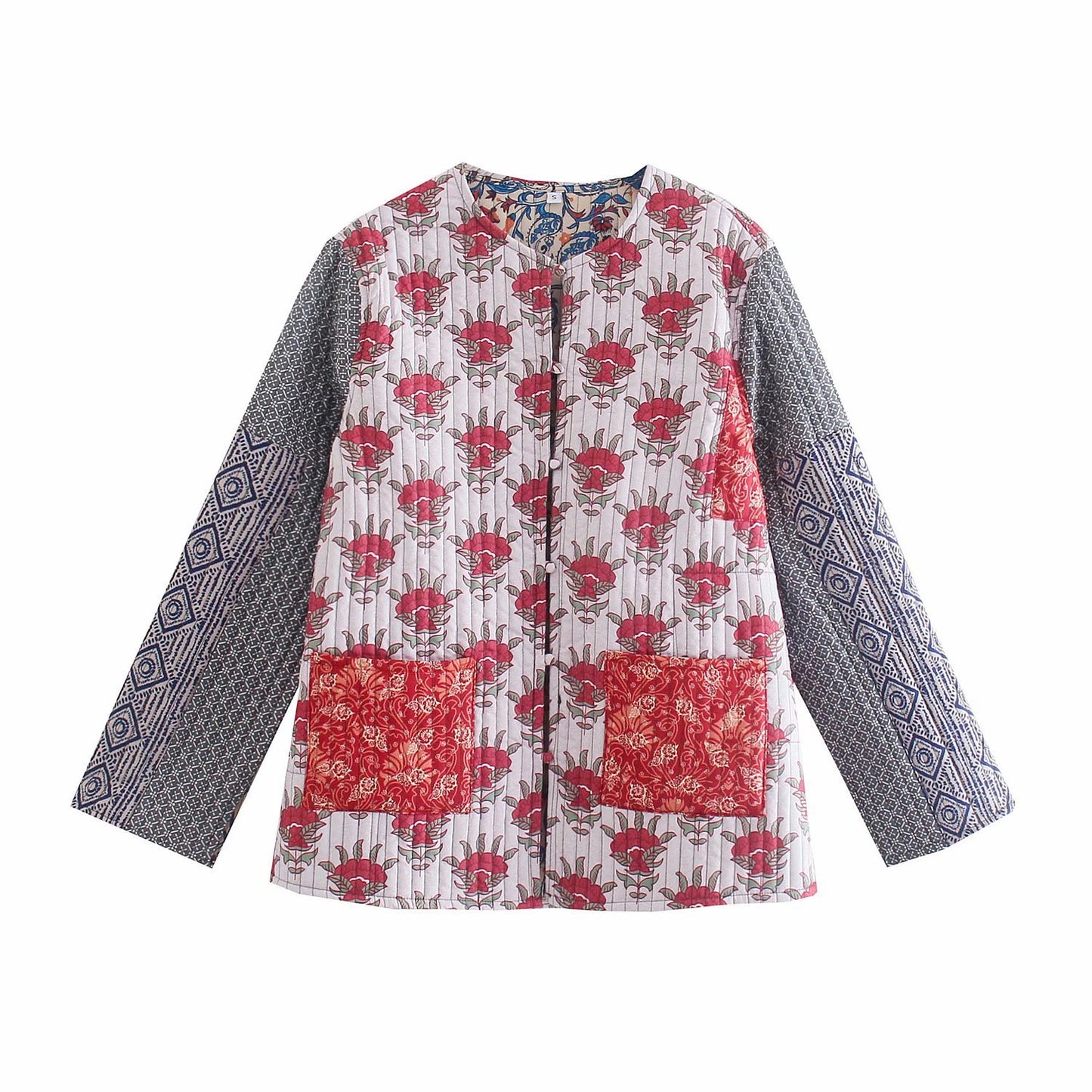 Vintage Reversible Printed Quilted Thin Cotton Jacket