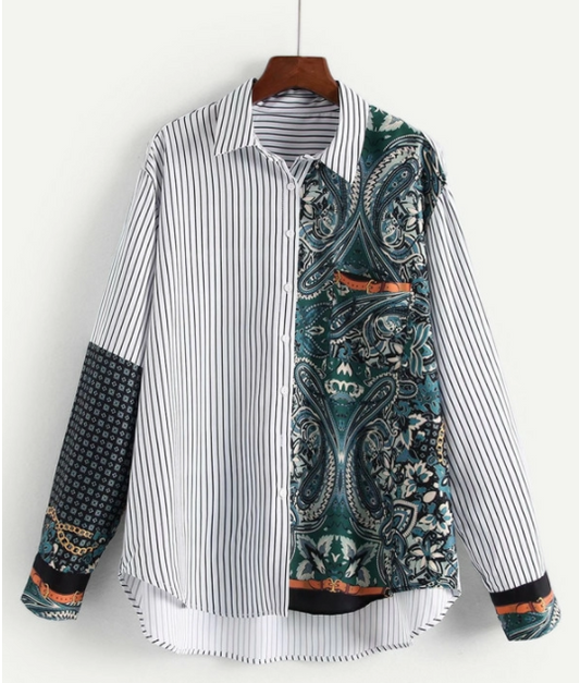 Camisa patchwork rayas