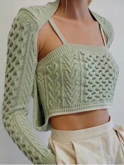 Shawl Fake Two-Piece Stretch Knit Sweater Europe And America