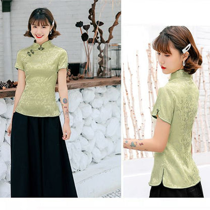 Chinese Style Retro Cheongsam Top Women Short