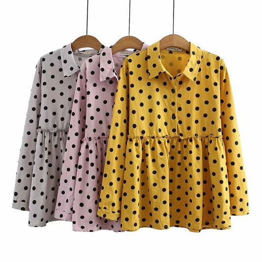 Korean Fashion Baby Shirt Washed Cotton Printed Three-Color Long-Sleeved Shirt